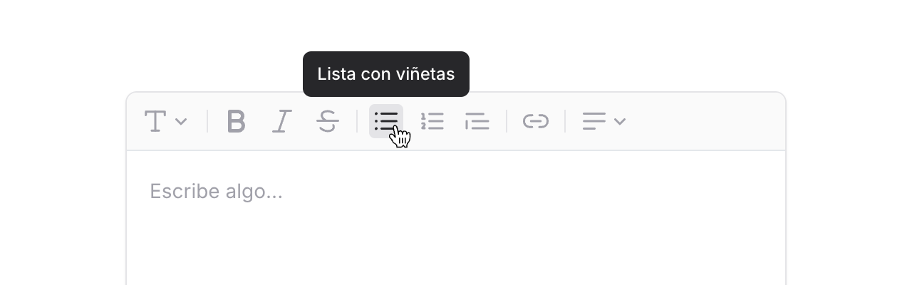 A screenshot of editor tooltip in spanish