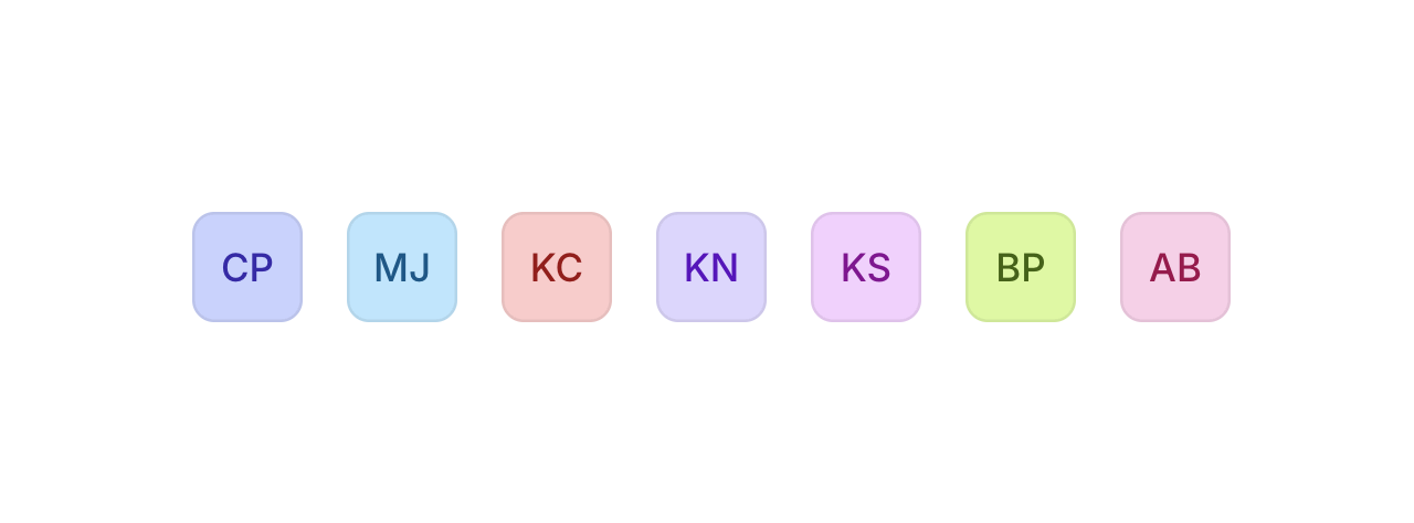 Avatar component showing various color options and auto-coloring
